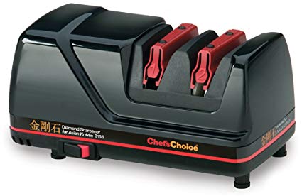 Chef’sChoice 315S Diamond Electric Sharpener for Asian-Style Knives 2-Stage Knife Sharpener Diamond Abrasives Made in USA, Black