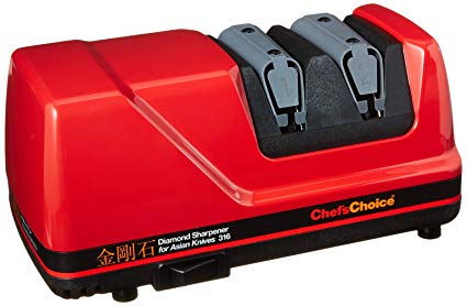 Chef'sChoice 316 Diamond Hone Knife Sharpener for 15-Degree Knives, 2-Stage, Red