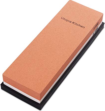 Utopia Kitchen- Double-Sided Knife Sharpening Stone Multi-Colored - 600/1000 Grit